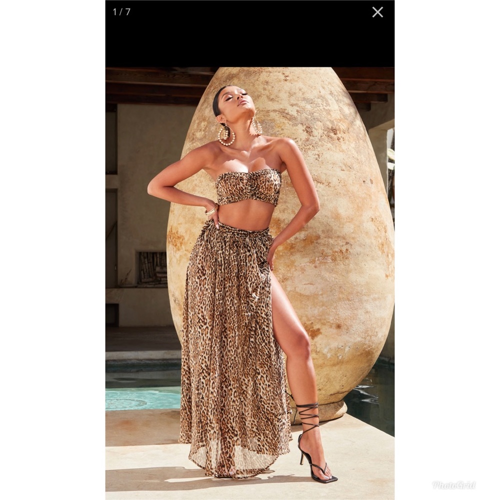 A Wild Fantasy Leopard Maxi Skirt Set